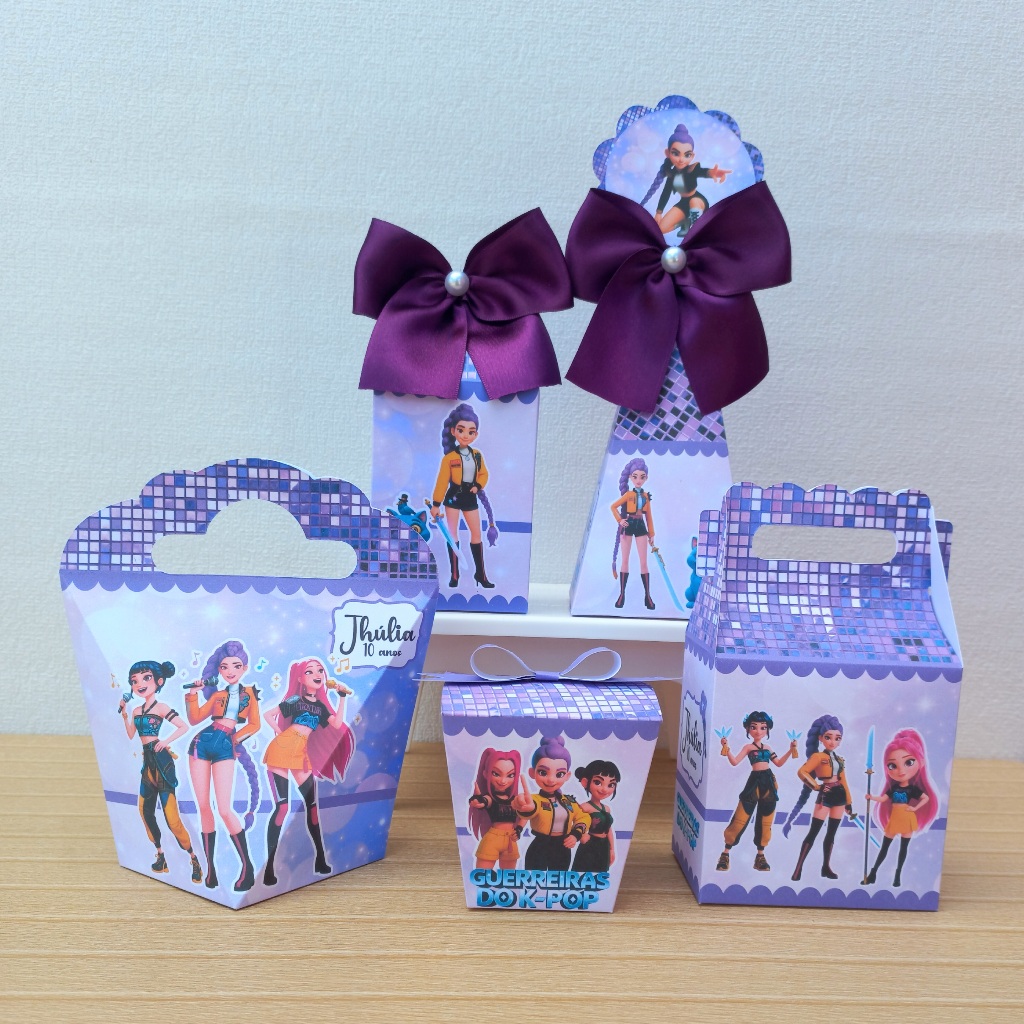 Kit Festa Guerreiras do K-Pop Personalizado – Lembrancinhas + Caixinhas Decorativas Aniversário/ Festa infantil