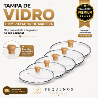 TAMPA DE VIDRO AVULSA TEMPERADO   Nª 10 12 14 16 18 20 22 24 26 28 30 32 34 CM -PARA PANE…
