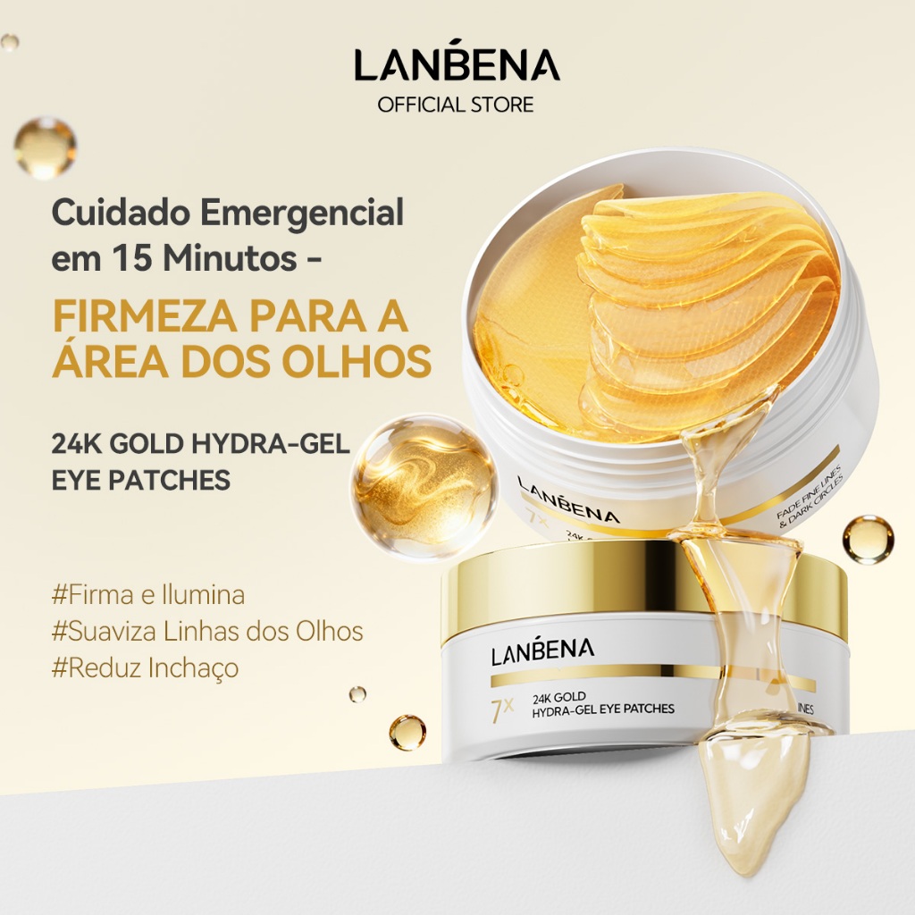 Lanbena 24K colágeno de ouro umidificador máscara facial de sono círculos escuros removendo