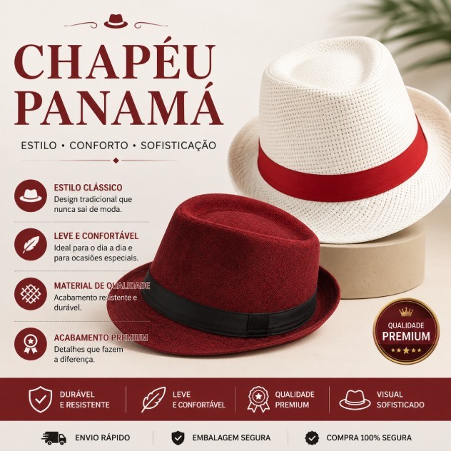 Chapeu Panamá - Simples - Zé Pelintra/Maria Navalha