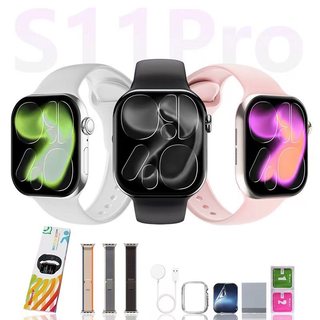 Smartwatch Microwear S11 Pro Série 11 2 pulseiras GPS Chat Gpt Responde WhatsApp direto no relógio
