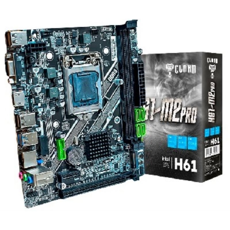 placa-mãe Clanm H61-M2 Pro com socket LGA 1155.