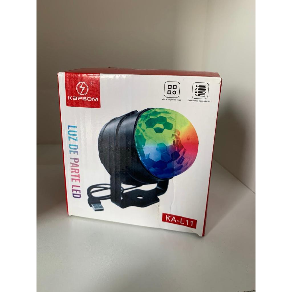 Projetor Colorido LED Globo Bola Maluca – Efeitos Incríveis para Festas Baladas