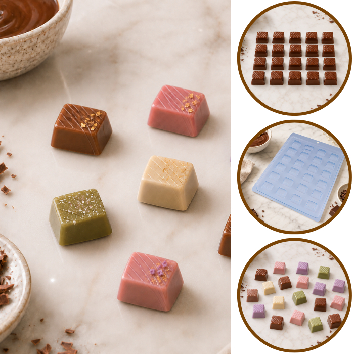 1~10 Forma Simples Bombom Mini 30 - (B6) em Acetato BWB Para Bombom e Doces de Chocolate e Confeitaria.(CHOCO)
