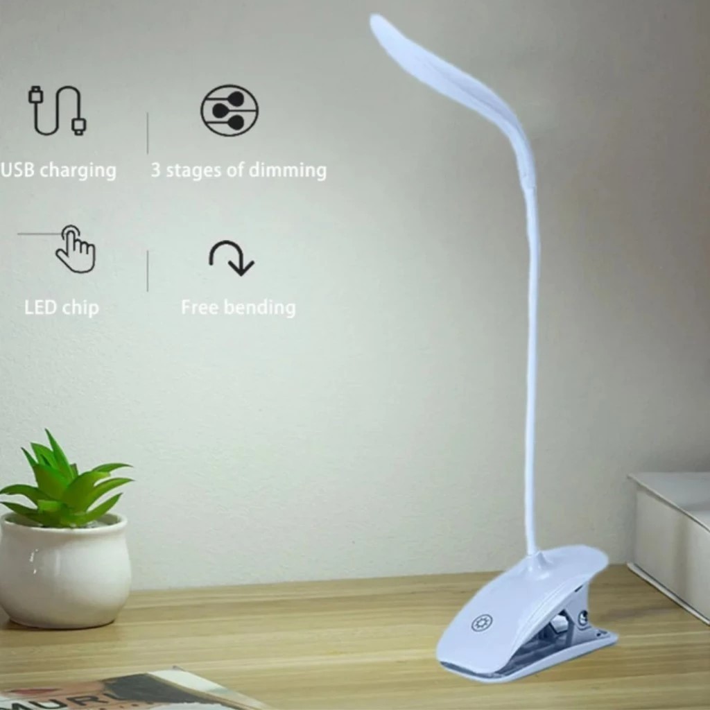 Luminária De Mesa Recarregável Flexível Sem Fio Led Leve Dobrável Portátil Leitura