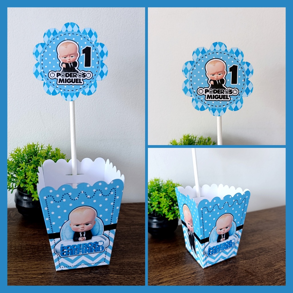CENTRO DE MESA CACHEPO PEGUE MONTE PERSONALIZADO NOME IDADE PODEROSO CHEFINHO LEMBRANCINHA DECORAÇÃO