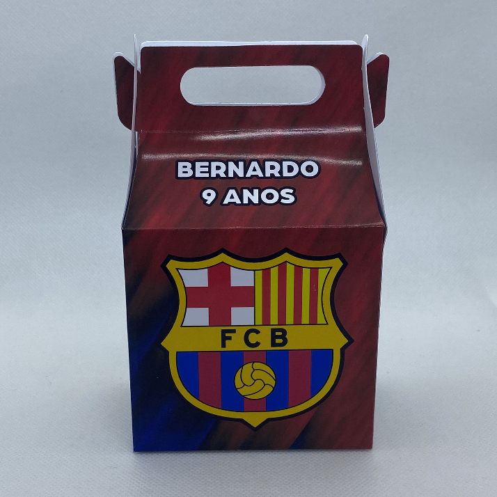 Caixinha Barcelona FC Maletinha Personalizada Lembrancinha Festa Infantil Aniversário Menino Menina