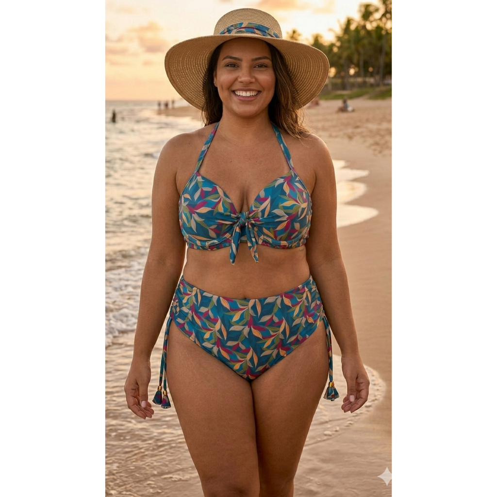 Biquíni Plus Size Top Com Bojo Calcinha Sukini ´praia piscina -  Monte seu biquíni