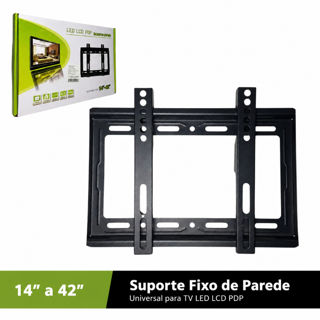 Suporte Fixo de Parede Universal TV LED LCD PDP 14"a42”Polegadas Compatível VESA 75x75 até 200x200