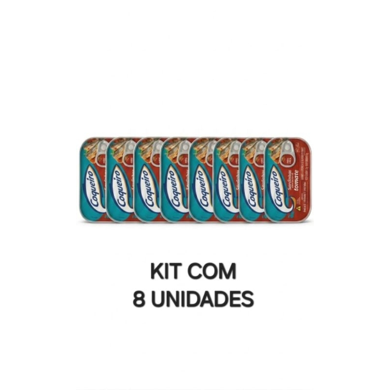 Kit  c/8 sardinha coqueiro ao molho 125G