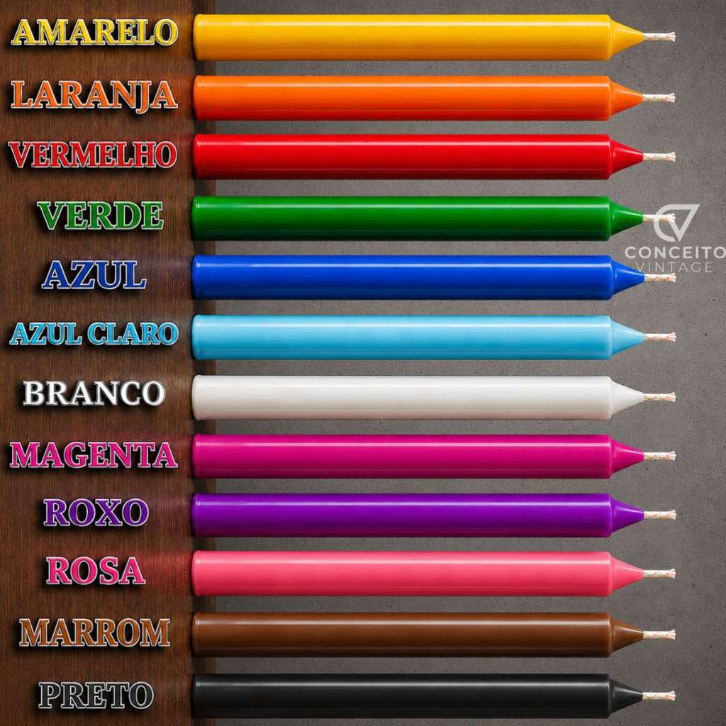 Kit 100 Velas Palito Coloridas e Bicolores 16 cm — imagem 2 de 2