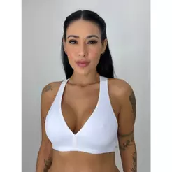 Kit Top nadador sem bojo poliamida cropped academia decote V