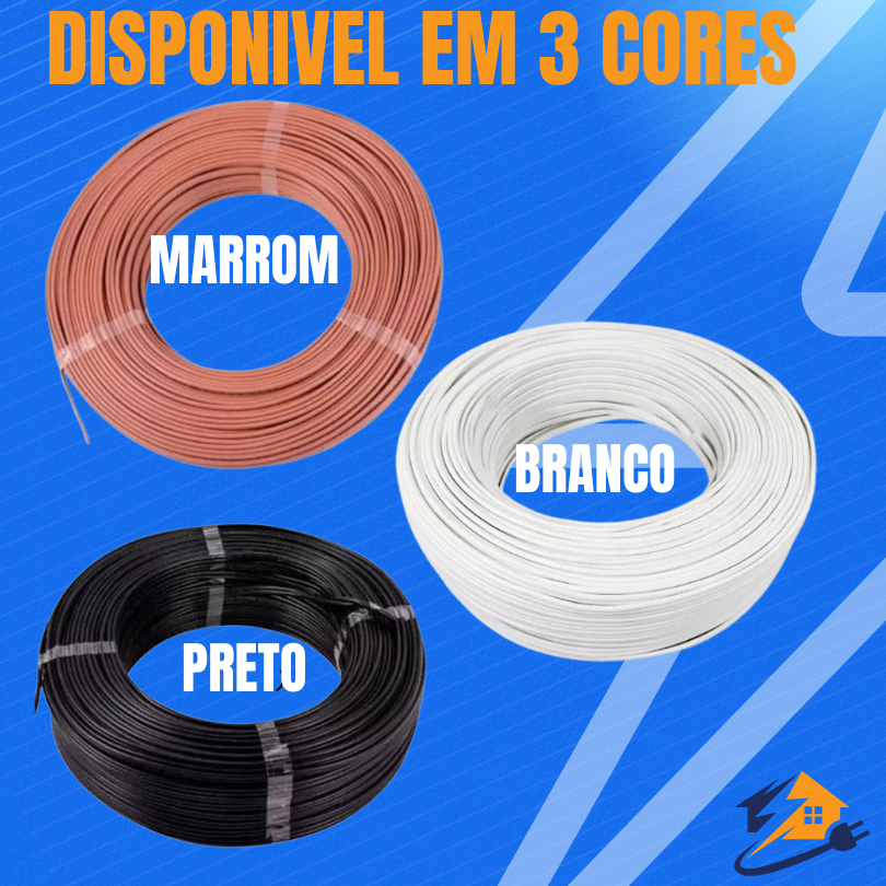 Cordão Paralelo 2x1.5  Branco Extensão Cores Branco, Preto, Marrom