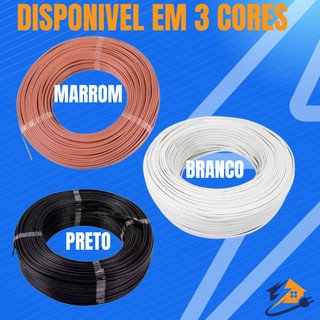 Cordão Paralelo 2x1.5  Branco Extensão Cores Branco, Preto, Marrom