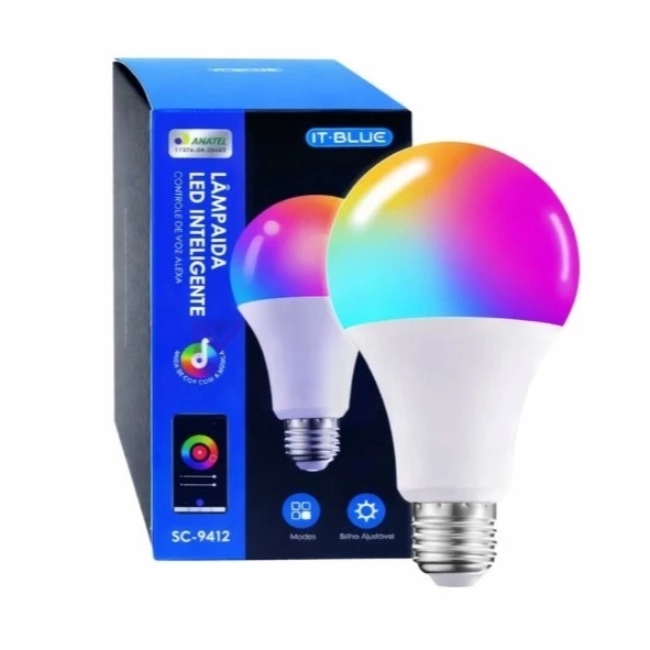 Lâmpada Inteligente RGB Tuya 10W Wi-Fi/Bluetooth | LED Colorida Automação Casa Smart Bivolt
