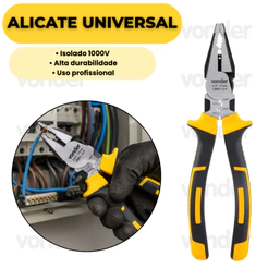 Alicate Universal Isolado 1000V Profissional Eletricista Corte Crimpagem 8.1/2 Vonder