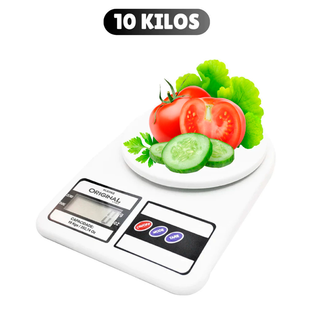Balança Digital de Cozinha de Precisão 1g a 10Kg Nutrição e Dieta Fitness