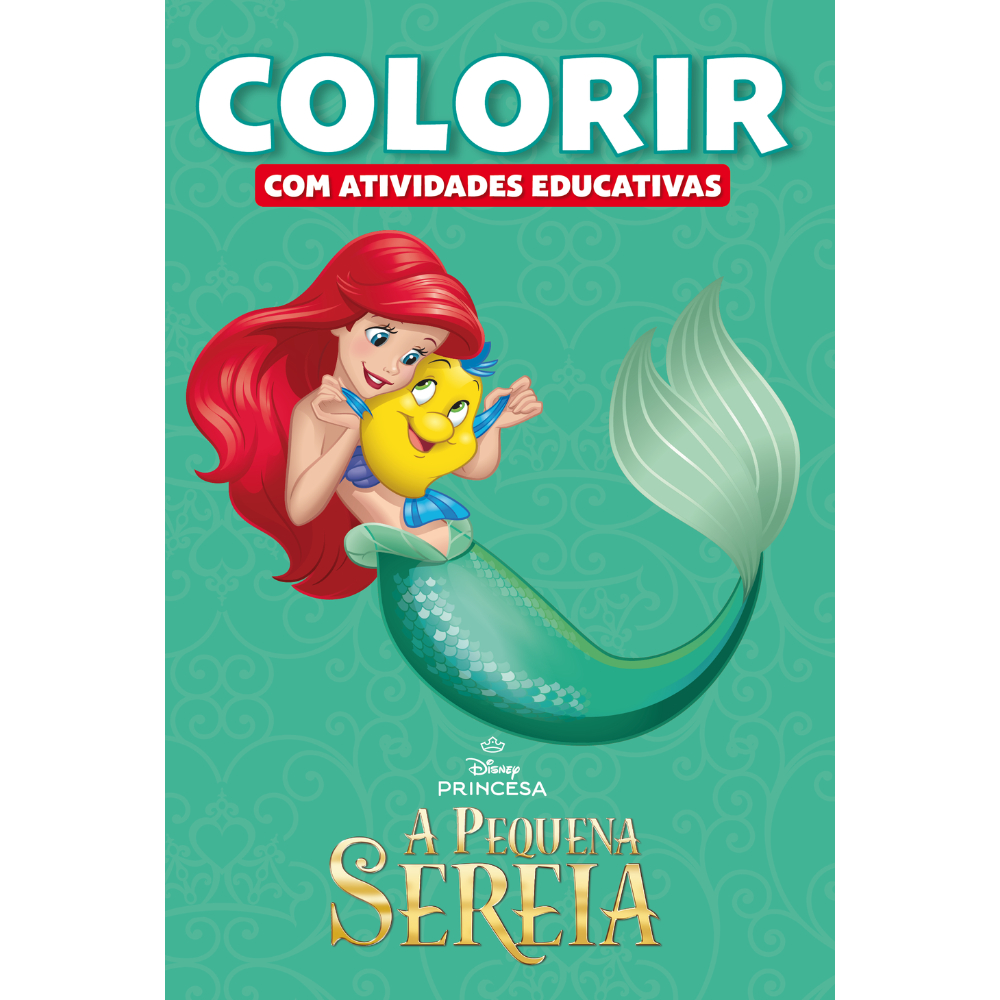 Livro de Colorir Atividades Educativas Disney A Pequena Sereia Infantil