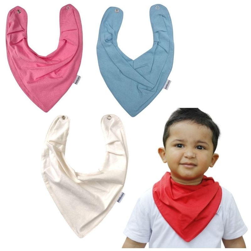 Babador Bebê Bandana Impermeável Infantil Menino e Menina 100% Algodão Antialérgico Kit Com 3