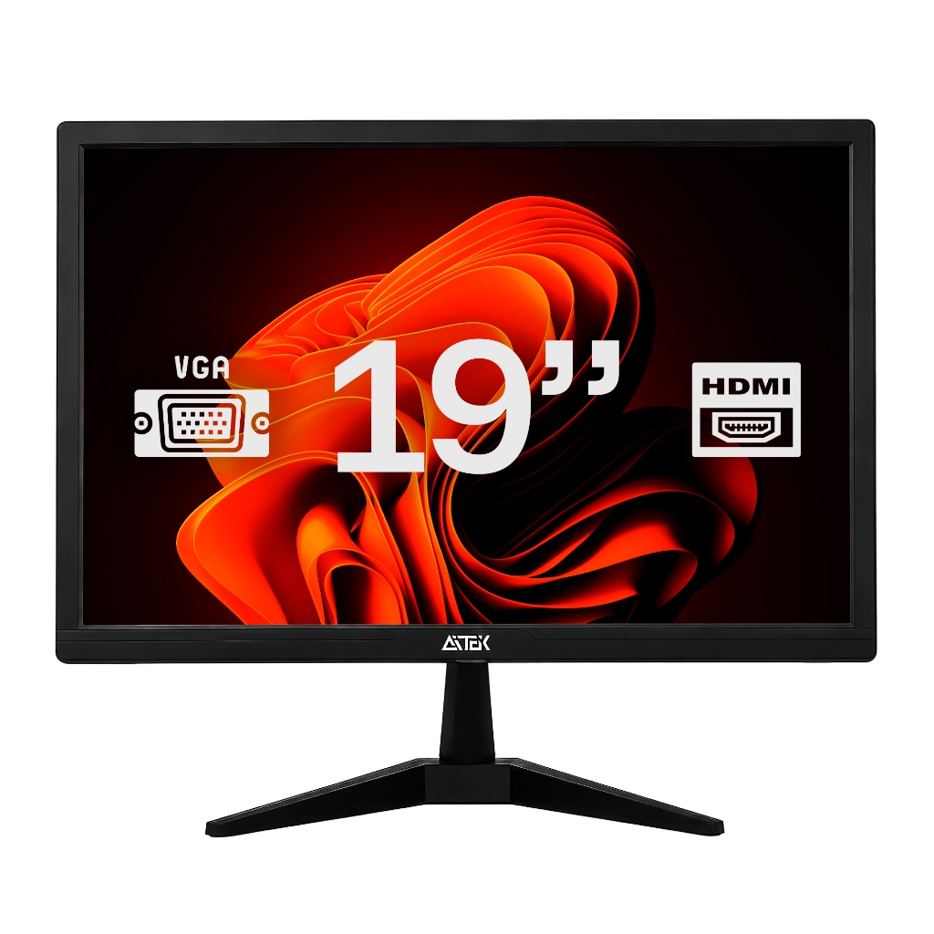 Monitor LED 19" Full HD HDMI VGA USB 60Hz 5ms VESA 75x75 Compacto com Alto Falante
