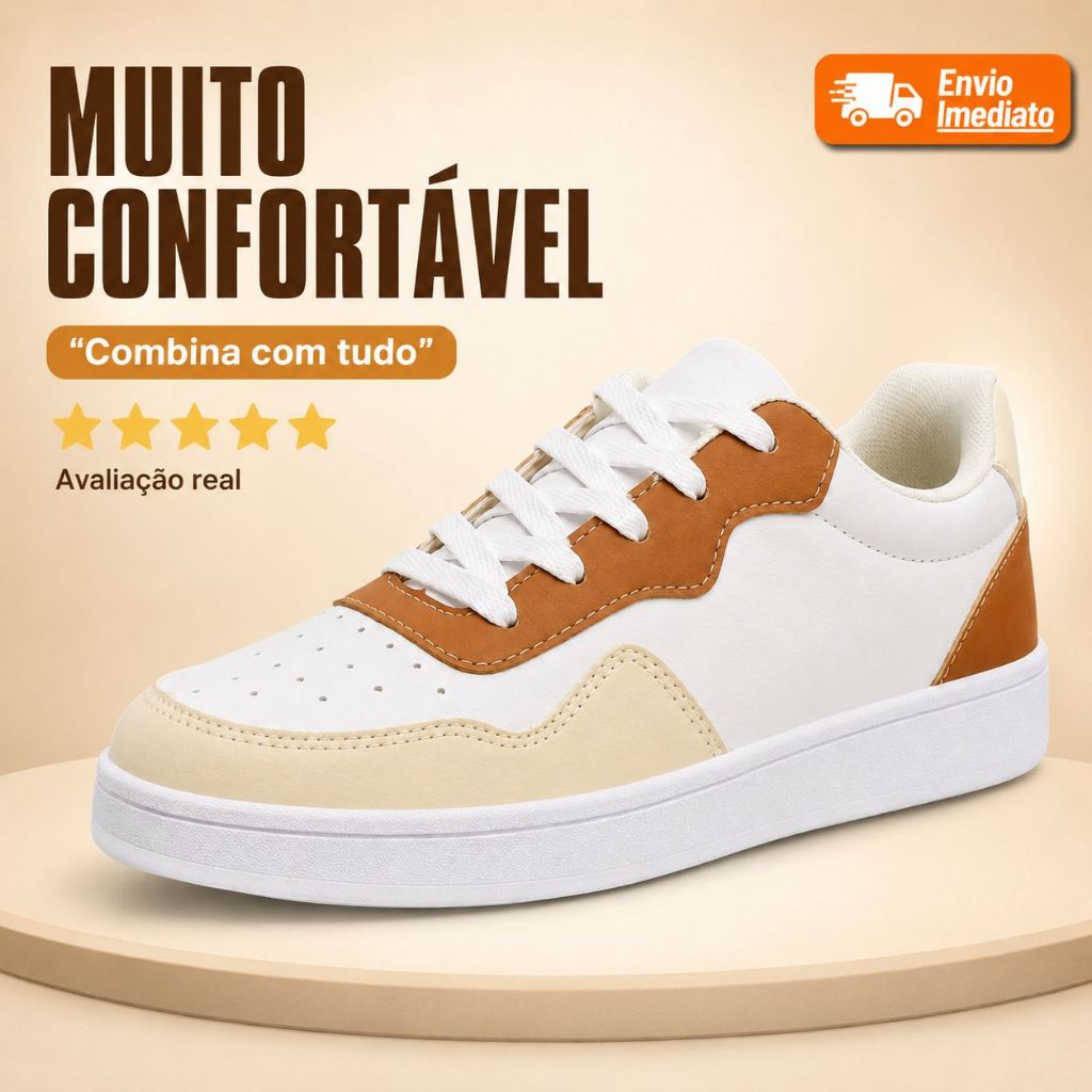 Tênis Casual Feminino Confortável e Leve para Dia a Dia Force Estiloso Versátil Moderno Passeio