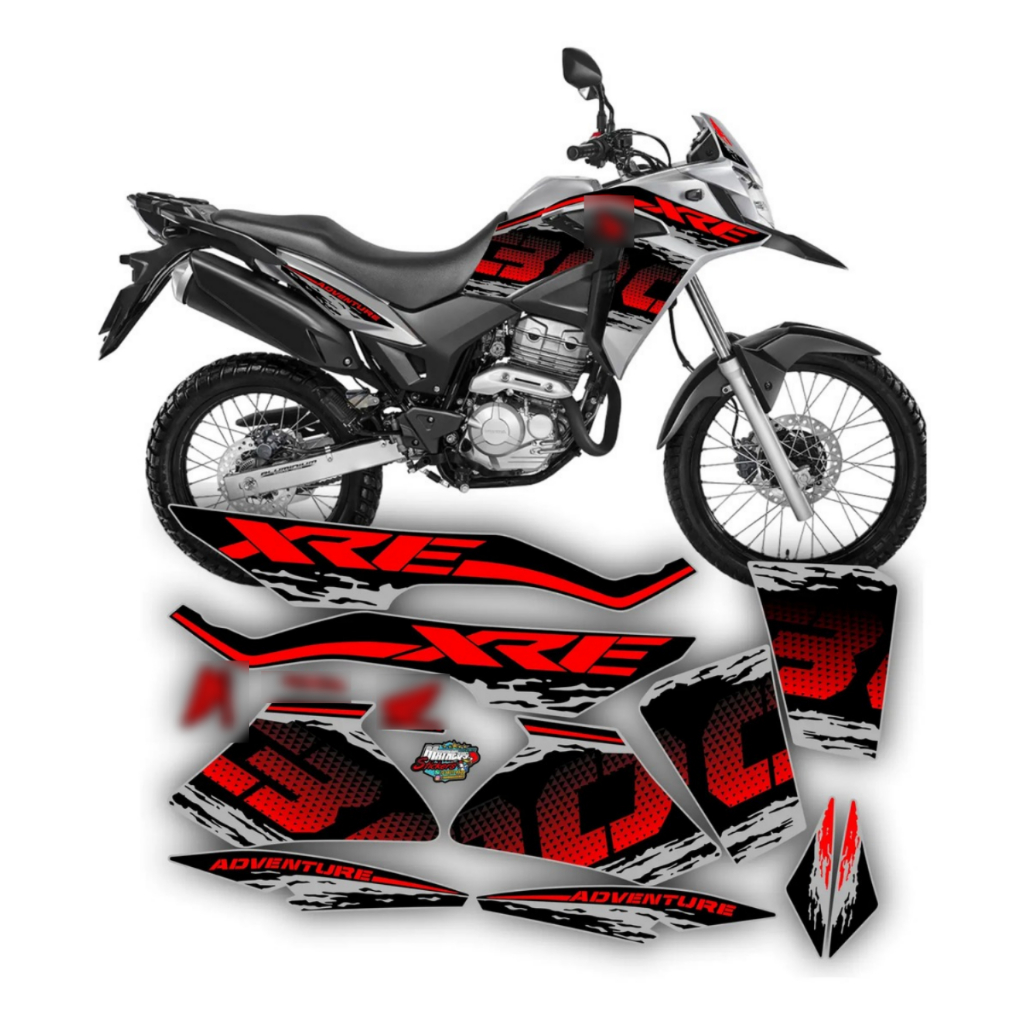 Kit Adesivos Compatível Com XRE 300 2020 Prata Adventure Original 2019 a 2024 Várias Cores Laminado