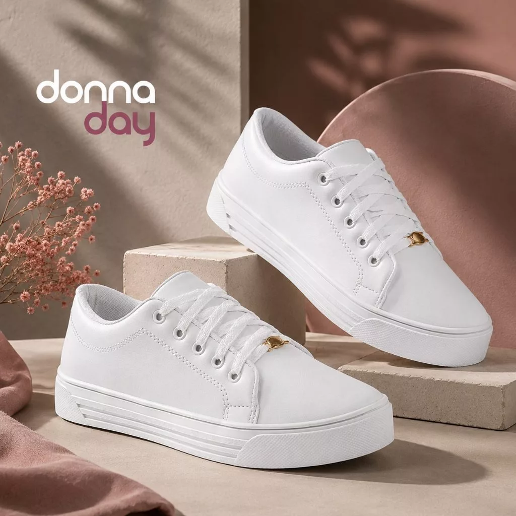 Tenis Feminino Casual Donna Leve Confortavel Basico Dia a Dia Minimalista Versatil