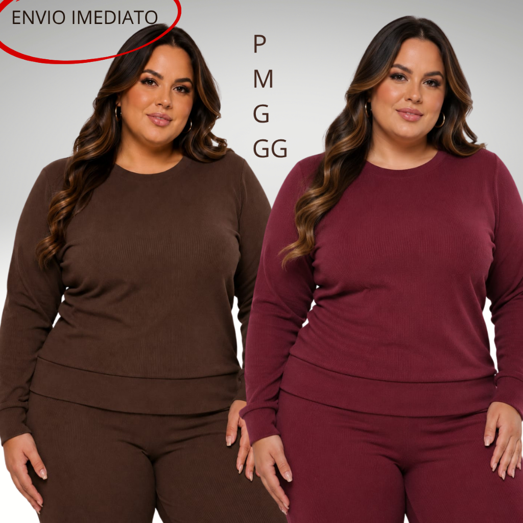Blusa De Frio Feminina Malha Quentinha Inverno Manga Longa Plus Size