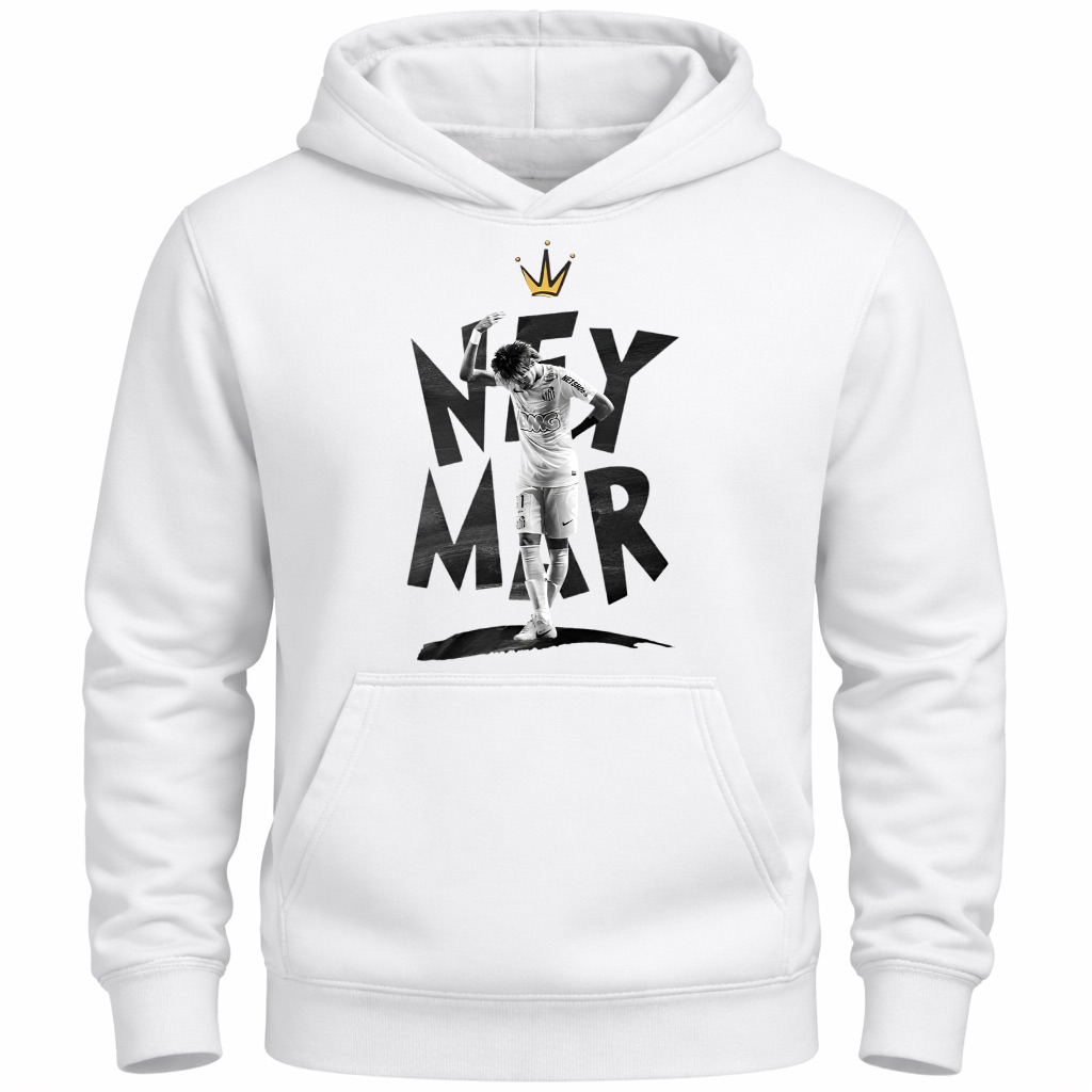 Blusa De Moletom Estilosa Futebol Menino Ney Neymar Jr Santos Brasil Craque Streetwear Over Oversized Estiloso Premium