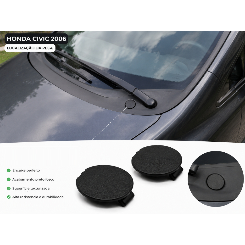 PAR ACABAMENTO DA CHURRASQUEIRA DO PARABRISA – HONDA CIVIC 2006