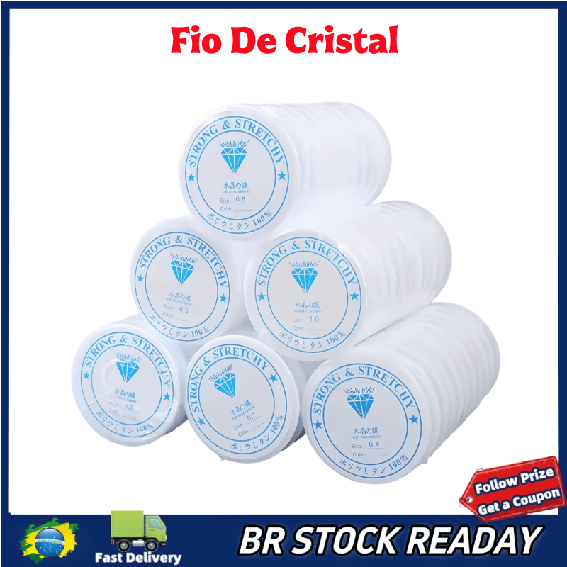 ✅[BR Seller]Kit 10 Mini Carreteis De Fio De Nilon Cristal Transparente - 0.3mm/0.4mm/0.5mm/0.6mm/0.7mm/0.8mm