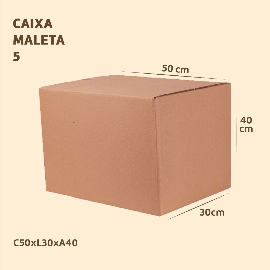 5 ~ 10 Caixa de Papelão 50x30x40 cm Reforçada para Mudança Envio Correios Sedex Pac Embalagem Forte