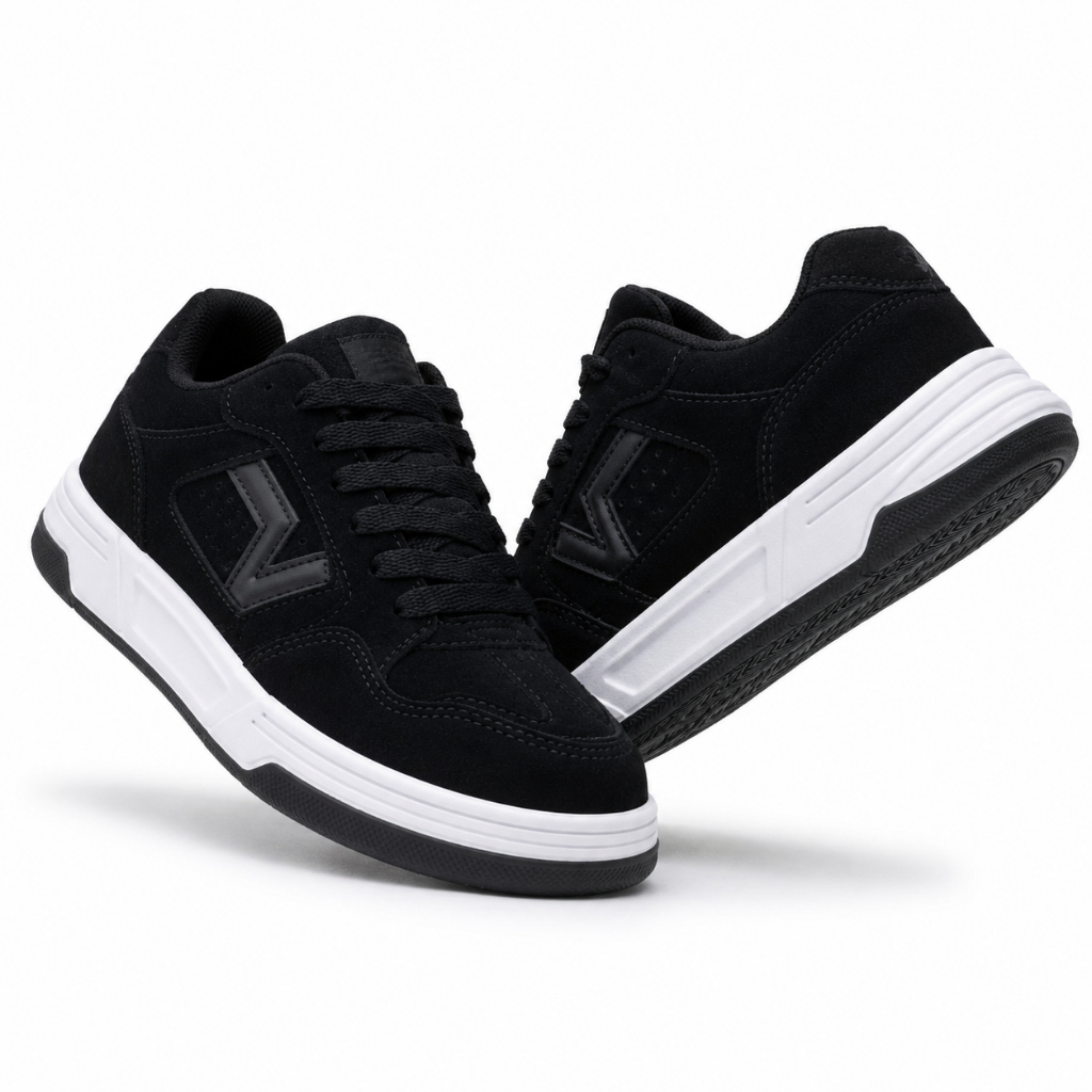 Tênis Masculino Feminino Casual Macio Preto Branco Bege Estilo Skate Conforto Dia a Dia Oferta