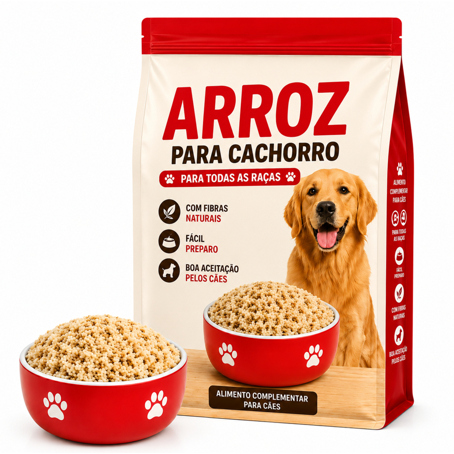 Arroz Para Cachorro Fibras Naturais Todas as Raças