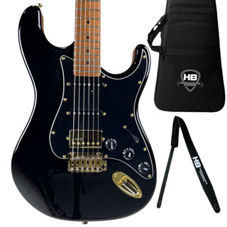 KIT GUITARRA ELÉTRICA TAGIMA T640 SUPER  STRATOCASTER CLASSIC SERIES SNBL BK GOLD SHPK OWH MSTG