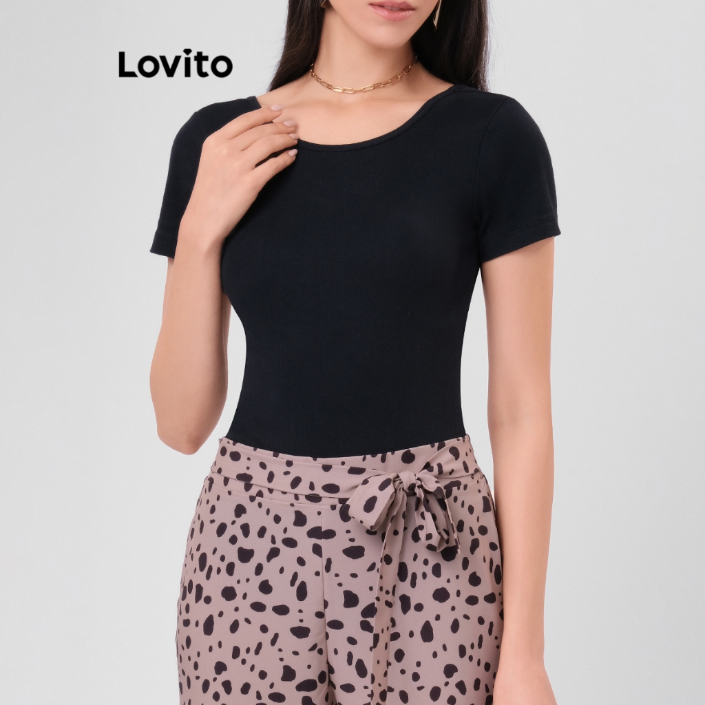Lovito Body Feminino Costas Decote V BSB46BRL075