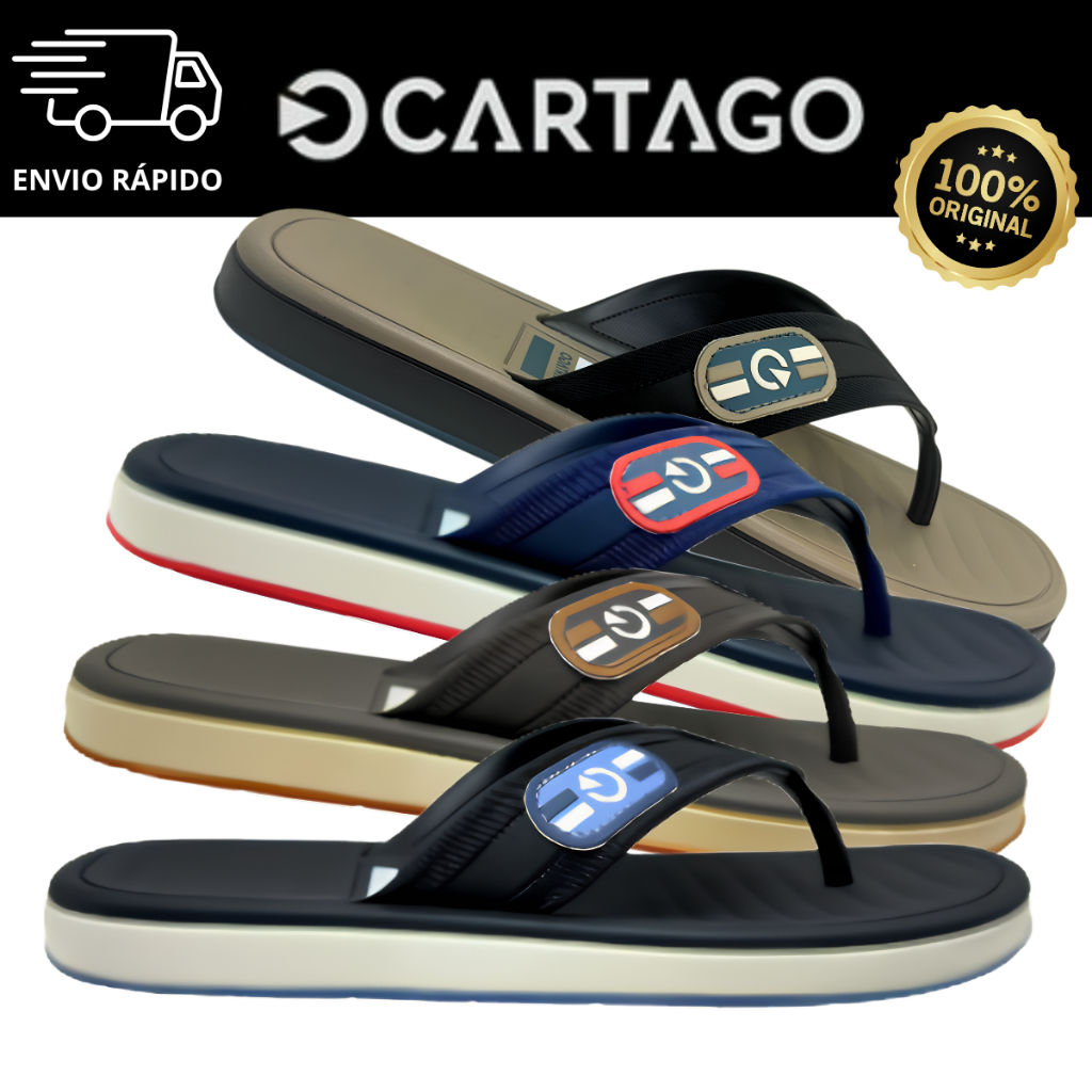 Chinelo Masculino Cartago Paris II 12214 Dedo Confortável Antiderrapante Original