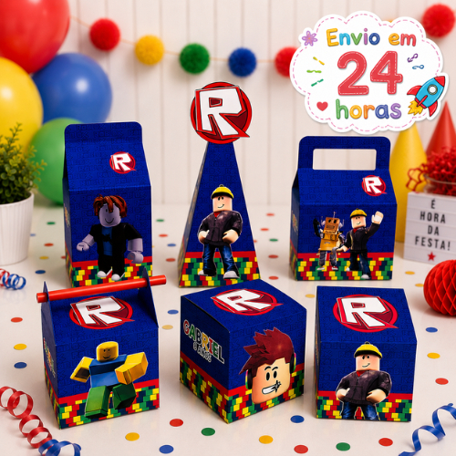 DECORAÇÃO FESTA INFANTIL ROBLOX PERSONALIZADO KIT COMPLETO LEMBRANCINHA ANIVERSÁRIO