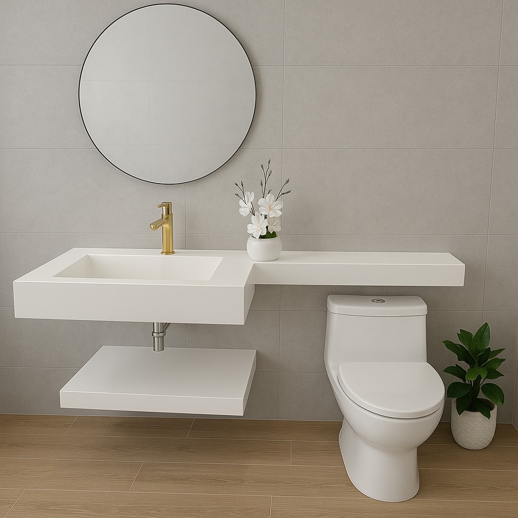 PIA  CUBA EM PORCELANATO PARA BANHEIRO