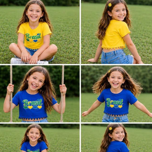 Cropped Oversize Infantil 2 a 15 anos BRASIL / COPA DO MUNDO