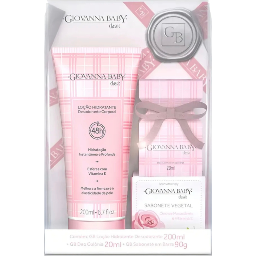 Kit Giovanna Baby Hidratante+Colonia+Sabonete para Presente