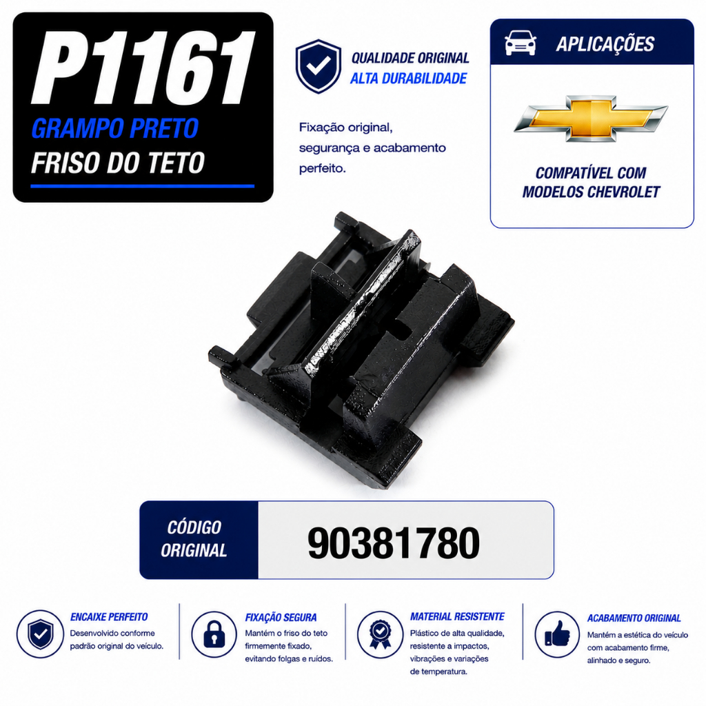 Grampo Friso do Teto Chevrolet Astra Celta Corsa Classic Prisma Kit 10 20 50 Unidades