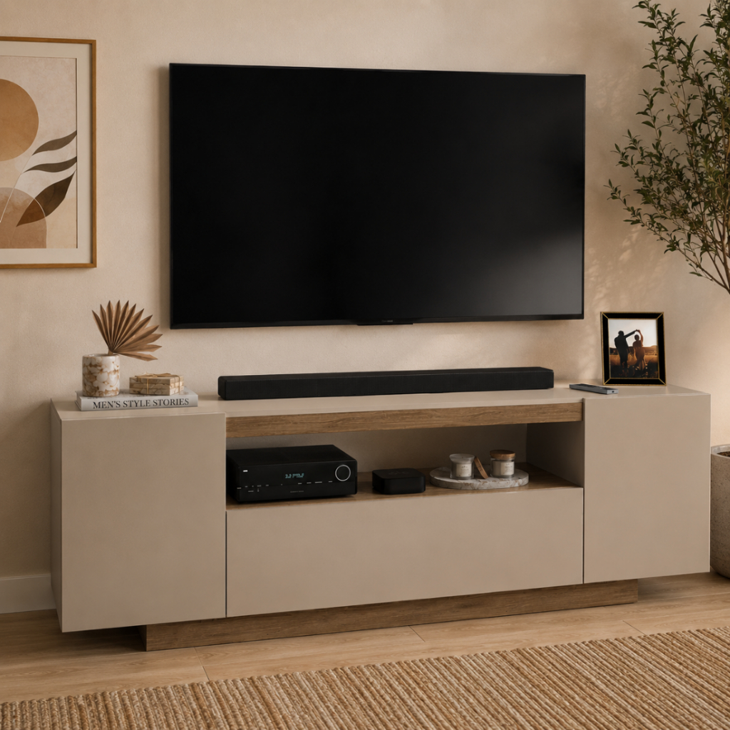 Rack TV Buffet Aparador Home Para Sala Estante Tv Bancada Rack Moderno Madeira Luxo Organizador Nicho Por