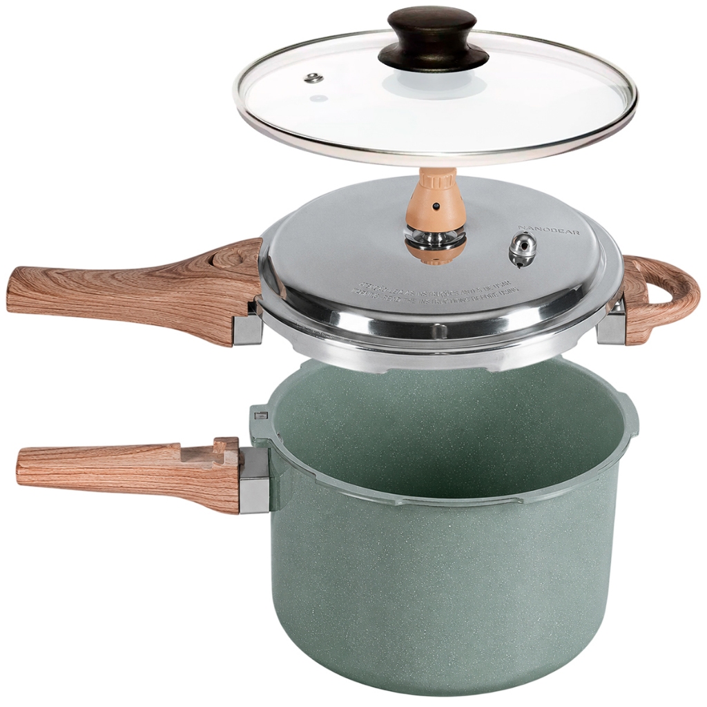 Panela de Pressão 4,2Lts 2 em 1 Brinox Ceramic Life Botanika com Indução e Revestimento Cerâmico