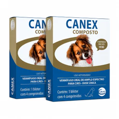 Kit 2 Vermifugo Ceva Canex Composto para Cães - 4 Comprimidos