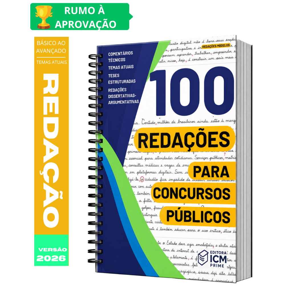 Imagem Apostila 100 Redações Comentadas Concursos Públicos 2026