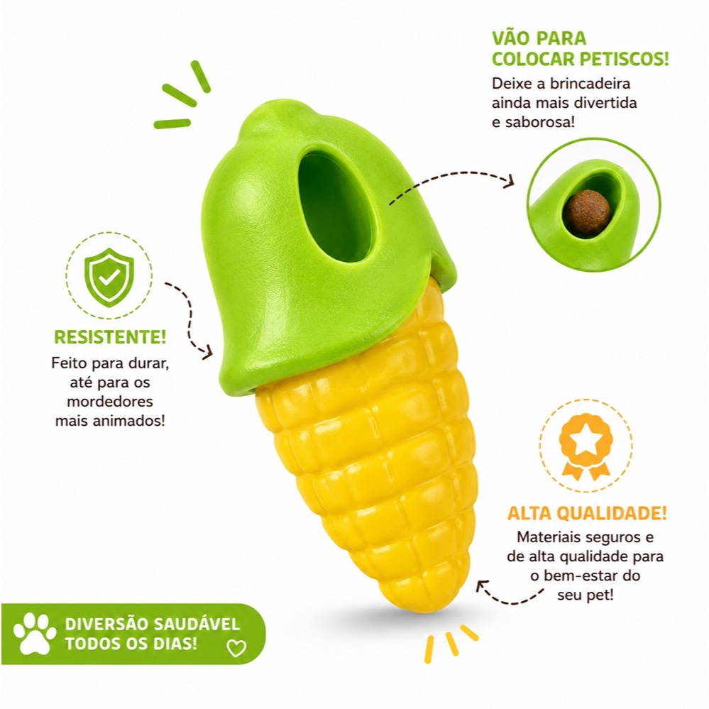 Mordedor milho para cachorro - Qualidade Premium - Envio Imediato - Legumes