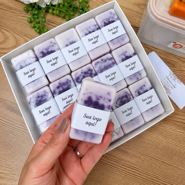 Mini Sabonete Personalizado Artesanal 45g | Lembrancinha Luxo com Logo | Casamento, Empresa e Eventos