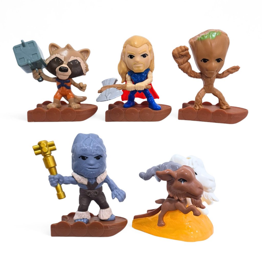Kit 5 Thor Groot Rocket Korg Cabras Marvel McDonald’s 2022