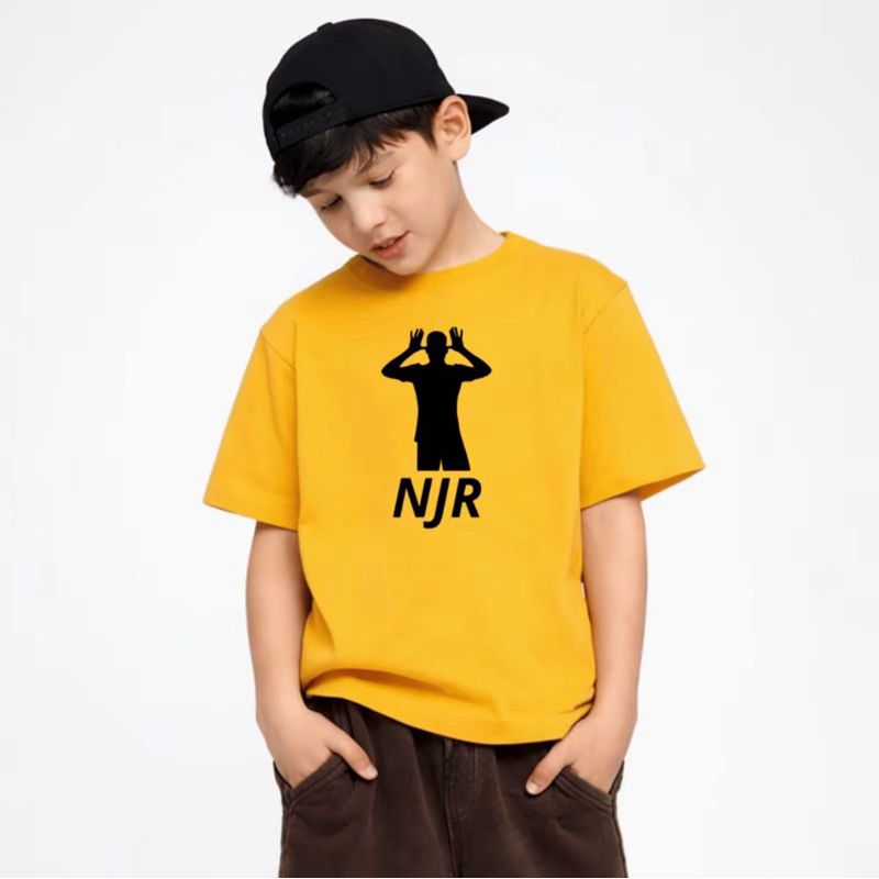 Camiseta Infantil e Juvenil Njr Futebol 100% Algodão Premium Criança Personalizada Blusa Camisa Unissex Brasil Copa